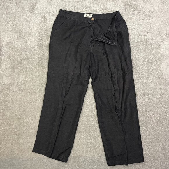 Havana‎ Shirt Co. Pants Black Large Linen Blend Mens Lightweight Beach - Picture 1 of 16
